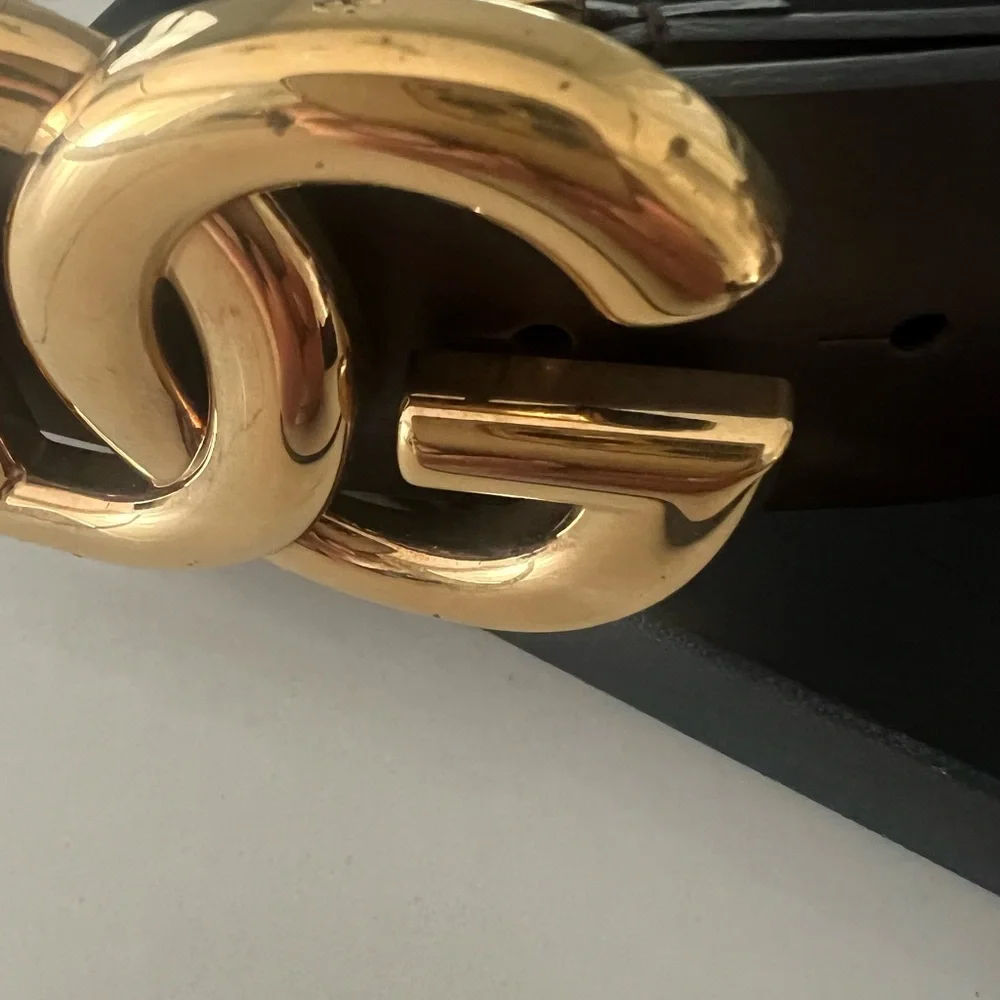 Dolce&Gabbana DG Logo Brown Leather Belt - Picture 6 of 15